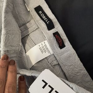 Robell Light Gray Textured Trousers